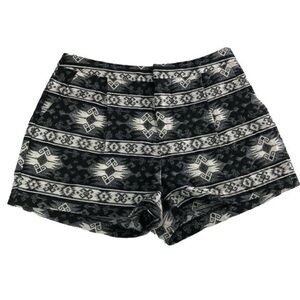 Sam Edelman Black Grey 0 Aztec Pleated Short Shorts EUC